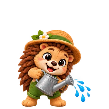 Igel Pip giesst